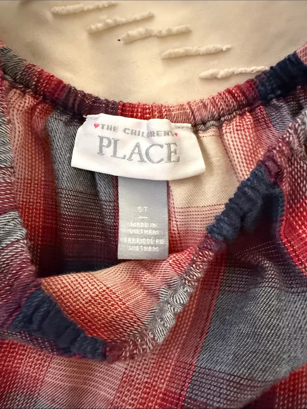 The Children's Place Red, Blue & White Plaid Ruffle Dress - Picture 2 of 5